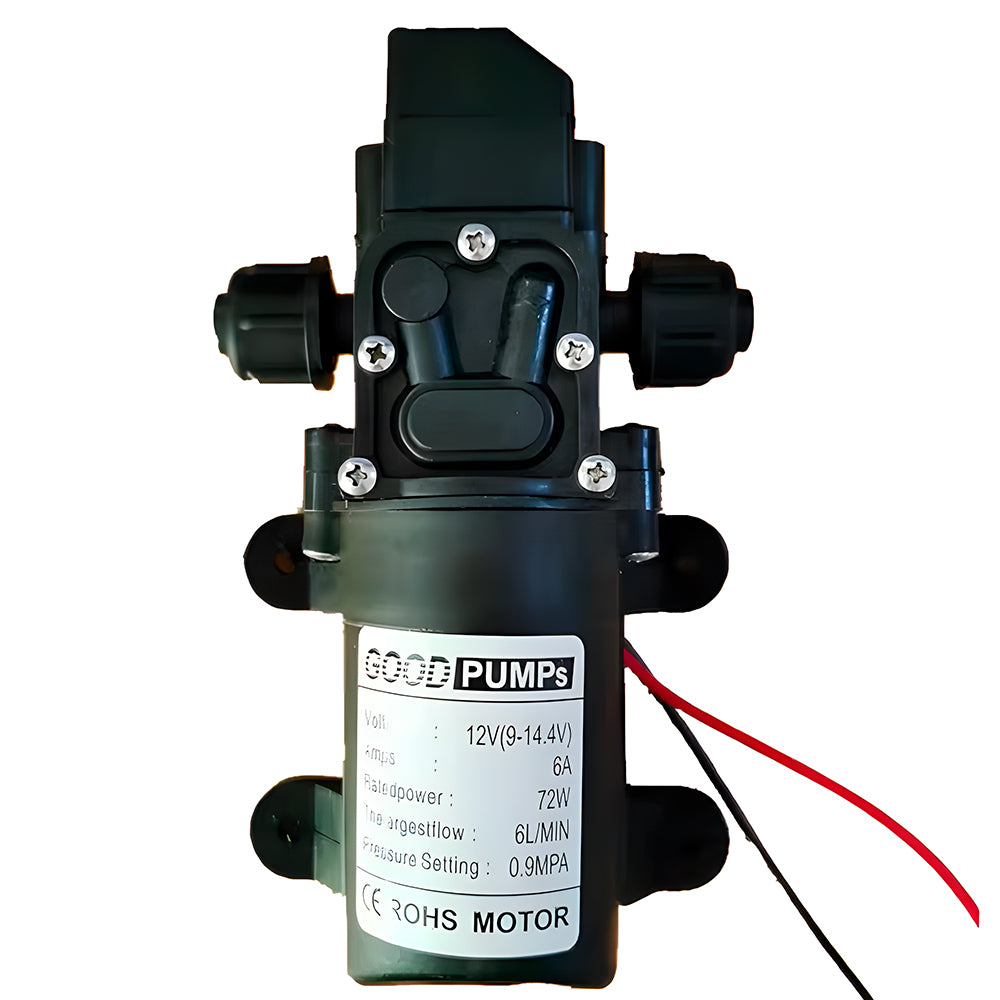 Mini Bomba de Água Sub-Mergivel, 130PSI, 6L/Min, 72W, DC 12V - Preto